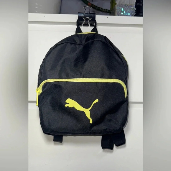 PUMA MOD MINI BACKPACK Black & Neon Yellow - Picture 1 of 5